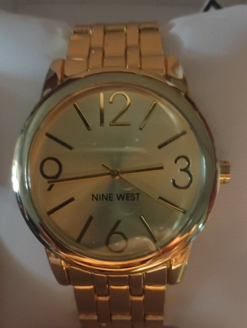 Nine West Gold Tone Link Bracelet Watch